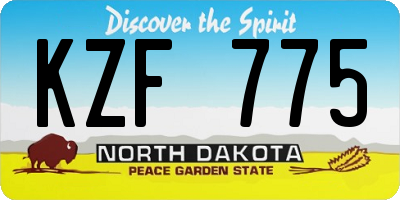 ND license plate KZF775