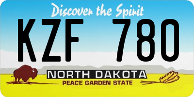ND license plate KZF780