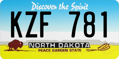 ND license plate KZF781
