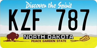 ND license plate KZF787