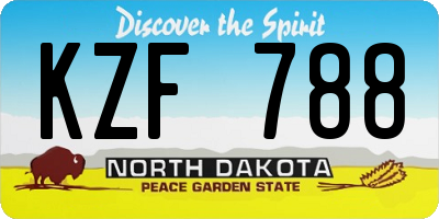 ND license plate KZF788