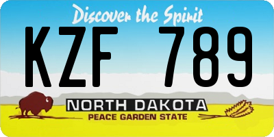 ND license plate KZF789