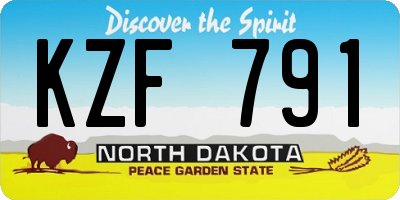 ND license plate KZF791