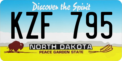 ND license plate KZF795