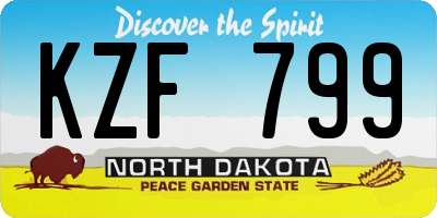 ND license plate KZF799