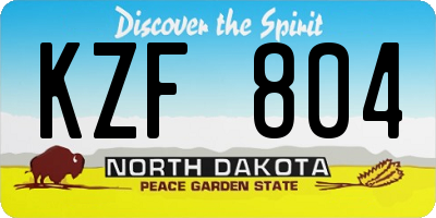 ND license plate KZF804