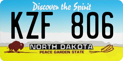 ND license plate KZF806
