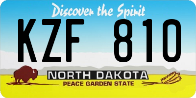 ND license plate KZF810