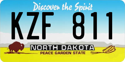 ND license plate KZF811