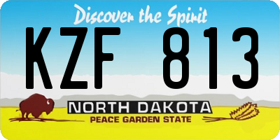 ND license plate KZF813