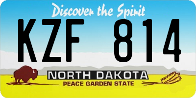 ND license plate KZF814