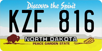 ND license plate KZF816