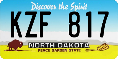ND license plate KZF817
