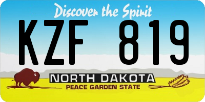 ND license plate KZF819
