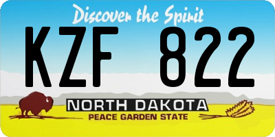 ND license plate KZF822