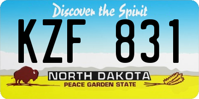 ND license plate KZF831
