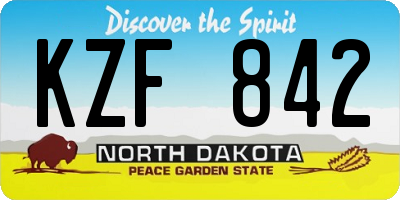 ND license plate KZF842