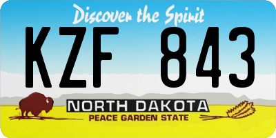 ND license plate KZF843