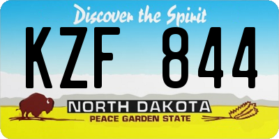 ND license plate KZF844
