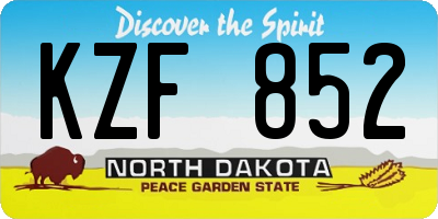 ND license plate KZF852