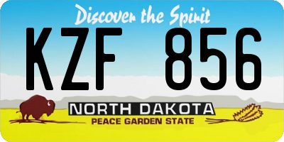 ND license plate KZF856