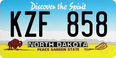ND license plate KZF858