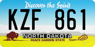 ND license plate KZF861