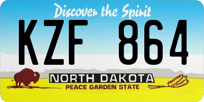 ND license plate KZF864