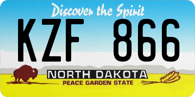 ND license plate KZF866