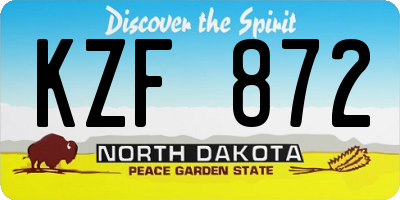 ND license plate KZF872