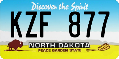 ND license plate KZF877