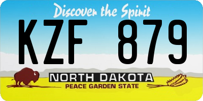ND license plate KZF879