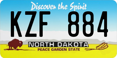 ND license plate KZF884