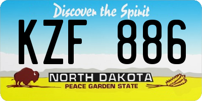 ND license plate KZF886