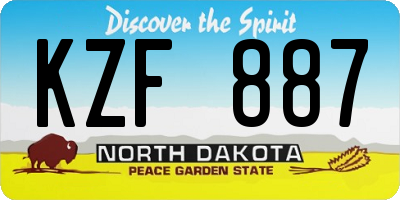 ND license plate KZF887