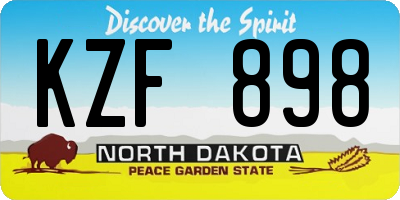 ND license plate KZF898