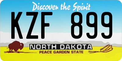 ND license plate KZF899