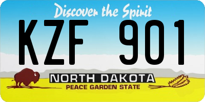 ND license plate KZF901