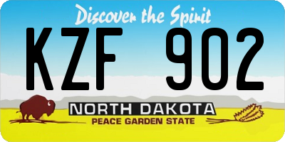 ND license plate KZF902