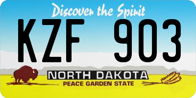 ND license plate KZF903
