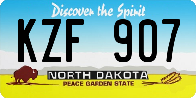 ND license plate KZF907