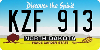 ND license plate KZF913
