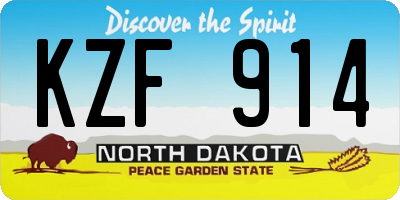 ND license plate KZF914
