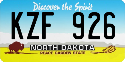 ND license plate KZF926
