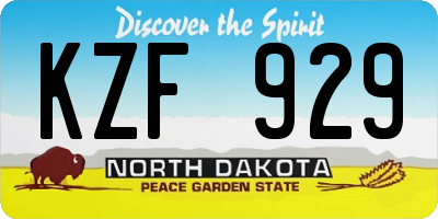 ND license plate KZF929