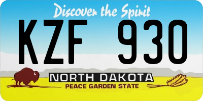 ND license plate KZF930