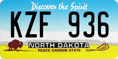 ND license plate KZF936