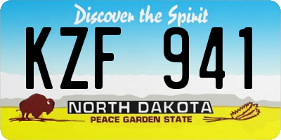 ND license plate KZF941