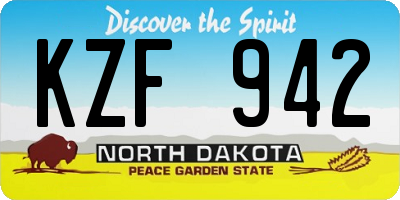 ND license plate KZF942