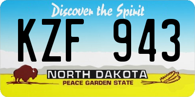 ND license plate KZF943